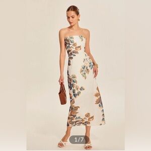 NWT - Floral Print Strapless Dress